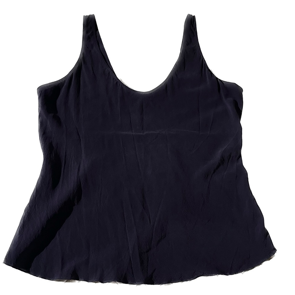 Babaton 100% silk navy blue tank - L
